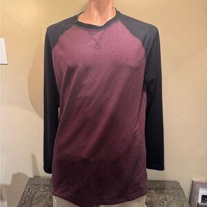 Orvis Long Sleeve Raglan Shirt (Men’s L) – Burgundy/Black